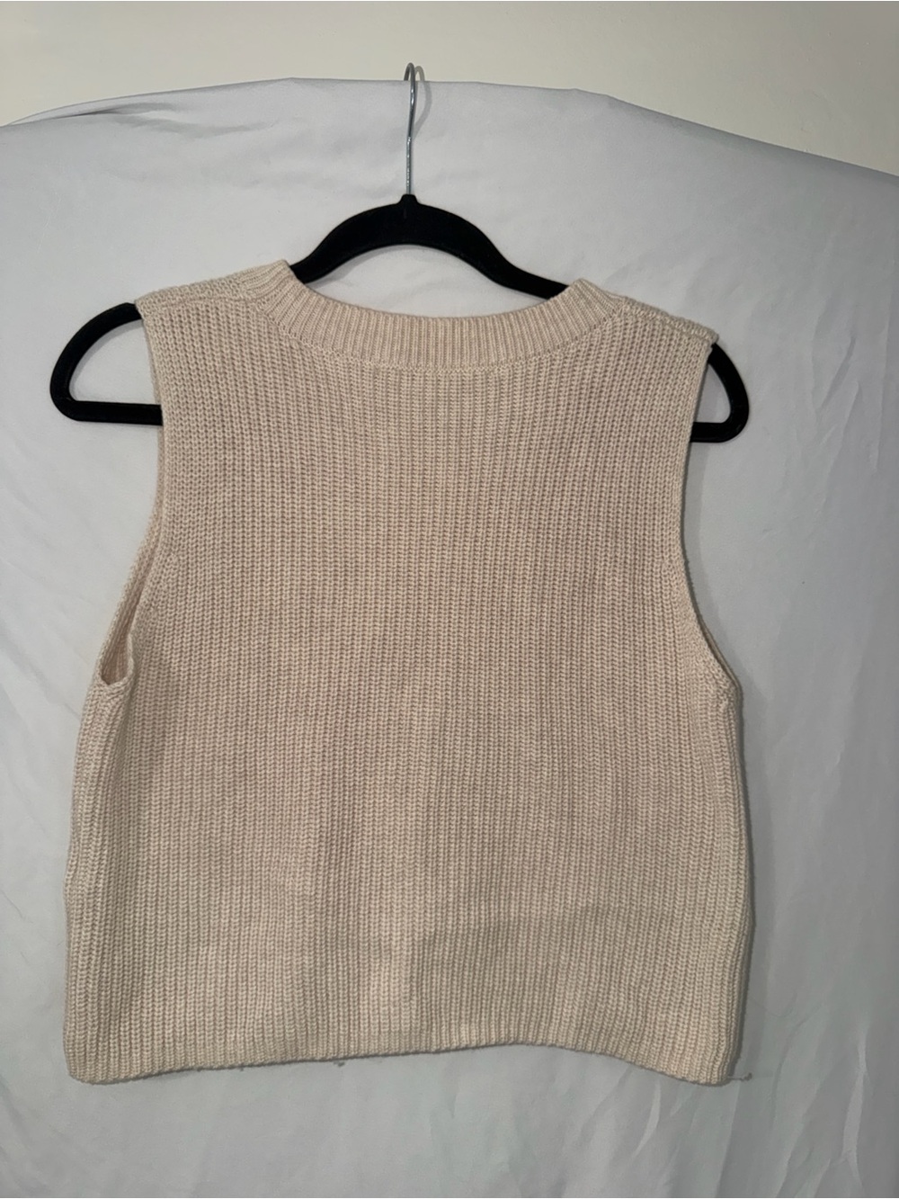 French Connection Cream Ribbed Knit Tank - Picture 3 of 3